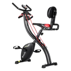 Everfit Folding Magnetic Exercise Bike, Steel X-Frame, 8 Resistance Levels, LCD, Resistance Rope, 100kg Capacity