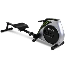 Everfit Silver Rowing Machine: Elastic Rope Resistance, 4 Levels, Steel Frame, Foldable, 150kg Capacity, LCD