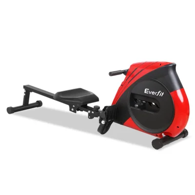 Everfit Rowing Machine: Elastic Rope Resistance, Steel Frame, Foldable Design, 4 Levels, LCD, 150kg Capacity