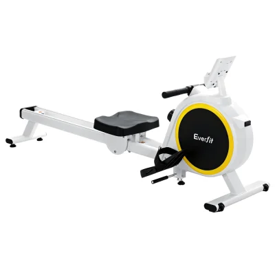 Everfit 16-Level Magnetic Rowing Machine - Quiet Home Gym Cardio with LCD, Dual Rails, & Easy Storage