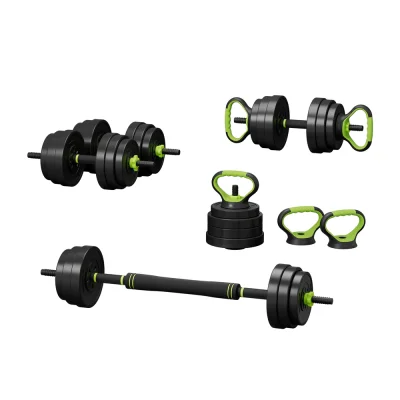 Everfit 25kg Adjustable Cast Iron 7-in-1 Dumbbell, Barbell, Kettlebell Weight Set for Home Gym Strength Training