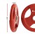 Everfit 15kg Weight Plate Cast Iron Rubber Coated Red Three-Grip Barbell Dumbbell Home Gym Strength Training