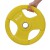 Everfit 20kg Weight Plate Cast Iron Rubber Coated 3-Grip Barbell Dumbbell Plate Home Gym Yellow 50.6mm Hole