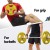 Everfit 20kg Weight Plate Cast Iron Rubber Coated 3-Grip Barbell Dumbbell Plate Home Gym Yellow 50.6mm Hole