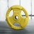 Everfit 20kg Weight Plate Cast Iron Rubber Coated 3-Grip Barbell Dumbbell Plate Home Gym Yellow 50.6mm Hole