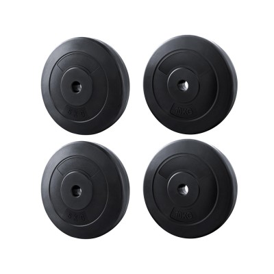 Everfit 30kg Barbell Weight Plates Set, Rubber-Coated Cast Cement, 31mm Standard Home Gym Fitness Equipment