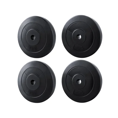 Everfit 30kg Barbell Weight Plates Set Rubber Coated Cast Cement 31mm Standard Home Gym Strength Training