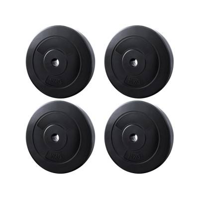 Everfit 40kg Barbell Weight Plates Set, 4x10kg Rubber-Coated Cast Cement, 31mm Standard Home Gym Fitness