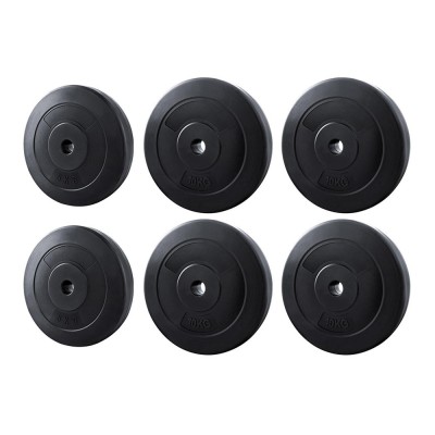 Everfit 50kg Barbell Weight Plates Set, 31mm Standard, Rubber Coated Cast Cement, Home Gym Fitness Strength Training