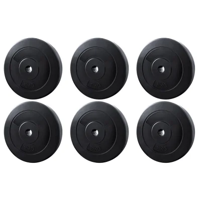 Everfit 60kg Barbell Weight Plates Set, Rubber Coated Cast Cement, 31mm Standard Home Gym Strength Training