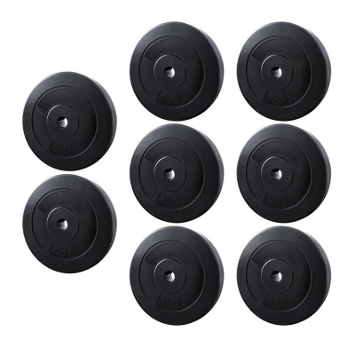 Everfit 80kg Barbell Weight Plates Set, Rubber-Coated Cast Cement, 31mm Standard Home Gym Fitness, 8x10kg