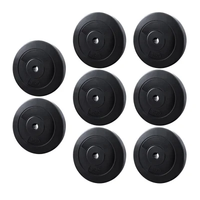Everfit 80kg Barbell Weight Plates Set, 31mm Standard Rubber Coated Cast Cement, Home Gym Strength Training