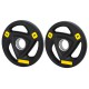 Everfit Weight Plates 5kg x 2 Cast Iron Rubber Coated Standard Plate Set, Triple Grip, 51mm Hole for Bars, Black