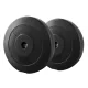 Everfit 2x 5kg Weight Plates - Rubber Coated Cast Cement, 31mm Standard, Home Gym Full Body Workout