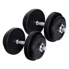 Everfit 20kg Adjustable Dumbbell Set with Non-Slip Handle, Plastic-Coated Weight Plates for Strength Training