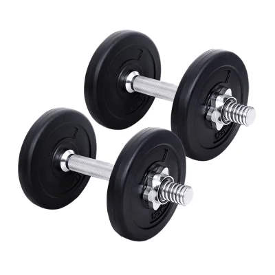 Everfit 10kg Adjustable Dumbbell Set with Non-Slip Handle & Cast Cement Plates for Strength Training