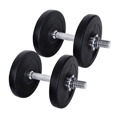 Everfit 15kg Adjustable Dumbbell Set with Non-Slip Handle, Cement Coated Plates for Safe, Effective Workouts