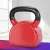 Everfit 24kg Kettlebell with PVC Neoprene Coating, Cast Iron Core, Oversized Handle, Stable Base, Red, Home Gym Fitness