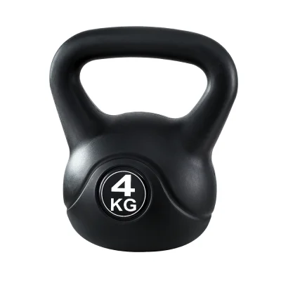 Everfit 4kg Kettlebell Set - Concrete Filled, Anti-Slip Grip, Floor-Friendly, for Strength & Cardio Workouts, Black