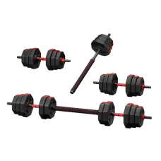 Everfit 40kg Adjustable Cast Iron Dumbbell Barbell Set - 4-in-1 Home Gym with Ergonomic Grip & Secure Locking