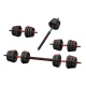 Everfit 40kg Adjustable Cast Iron Dumbbell Barbell Set - 4-in-1 Home Gym with Ergonomic Grip & Secure Locking