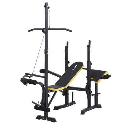 Everfit 14-in-1 Adjustable Weight Bench Multi-Station Home Gym, Steel Frame, PU Leather, 200kg Capacity, Black