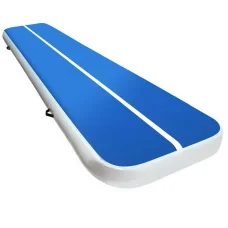 Everfit 4m x 1m Inflatable Air Track Mat - 20cm Thick, Durable 1000-Denier Fabric, Blue & White, Gymnastics &