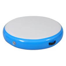 Everfit 1m Round Air Track Spot Inflatable Gymnastics Tumbling Mat with Pump, 1000D Double-Wall, Blue, Anti-Slip