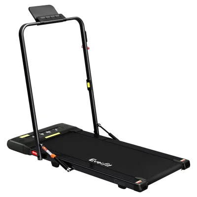 Everfit Treadmill Electric Walking Pad 400mm Wide Belt, 2-in-1 Under Desk, Foldable Home Gym, 110kg, Black
