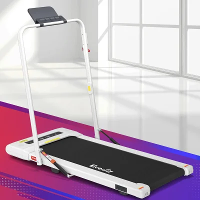 Everfit Treadmill Electric Walking Pad 400mm Wide Belt, 2-in-1 Under Desk, Foldable, Bluetooth, 110kg, White Everfit Treadmill Electric Walking Pad 400mm Wide Belt, 2-in-1 Under Desk, Foldable, Bluetooth, 110kg, White