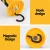 Giantz Rechargeable Work Light USB Cordless LED Lamp, 4 Modes, Magnetic Hook, Rotatable, ABS, 300LM, Foldable, Yellow