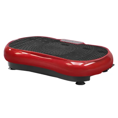 Everfit Vibration Machine Platform, Dual-Belt Motor, 99 Speeds, 180kg Capacity, Resistance Bands, Dark Red, 70x39x13cm