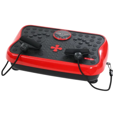 Everfit Vibration Platform with Resistance Ropes, Red - 120 Speed Levels, 120kg Capacity, Reflexology Surface