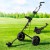 Everfit Quick Folding Golf Buggy Trolley Cart, 2 Wheels, Aluminium Frame, Scoreboard & Cup Holder, 109x62x100cm, Black