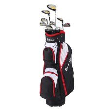 Everfit 10-Piece Men’s Right Handed Golf Club Set with Alloy Driver, Steel Irons, Zinc Putter, Stand Bag, 5-Way Dividers