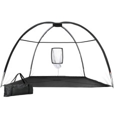 Everfit 3.5m Portable Golf Practise Net with Durable 80G Mesh, Fibreglass Frame, Target Pocket & Carry Bag Black