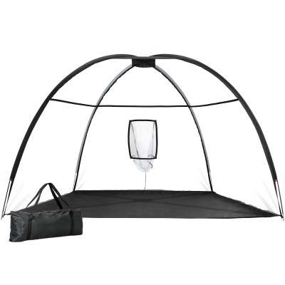 Everfit 3.5m Portable Golf Practise Net with Durable 80G Mesh, Fibreglass Frame, Target Pocket & Carry Bag Black