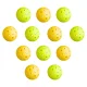 Everfit 12PC Pickleball Set 40-Hole Durable PE Balls 74mm Official Size Indoor Outdoor Green Yellow