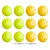 Everfit 12PC Pickleball Set 40-Hole Durable PE Balls 74mm Official Size Indoor Outdoor Green Yellow