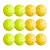 Everfit 12PC Pickleball Set 40-Hole Durable PE Balls 74mm Official Size Indoor Outdoor Green Yellow