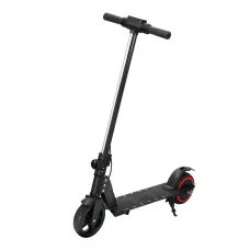 Electric Scooter 130W, 16KM/H, LED Lights, Foldable Aluminium Frame, 5KM Range, Portable, Black, for 120-160cm Riders