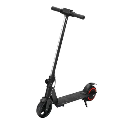 Electric Scooter 130W, 16KM/H, LED Lights, Foldable Aluminium Frame, 5KM Range, Portable, Black, for 120-160cm Riders