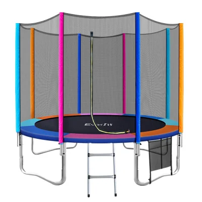 Everfit 10FT Kids Trampoline with Safety Net, Heavy-Gauge Steel Frame, UV-Stabilised Padding, 64 Triple-Rate Springs