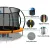 Everfit 10FT Kids Trampoline w/ Ladder, Safety Net & Basketball Set - UV-Resistant, Heavy-Duty Steel Frame, Orange