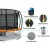 Everfit 16FT Kids Trampoline w/ Ladder, Safety Net, Basketball Set, UV-Tested Steel Frame, Anti-Graze Mat - Orange