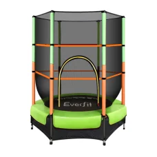 Everfit 4.5FT Kids Trampoline with Enclosure Safety Net, Marine-Grade Steel Frame, UV-Resistant Mat, for Ages 3-8