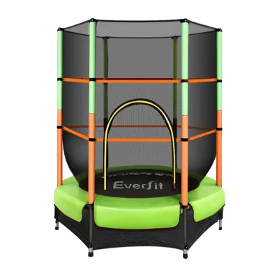Everfit 4.5FT Kids Trampoline with Enclosure Safety Net, Marine-Grade Steel Frame, UV-Resistant Mat, for Ages 3-8
