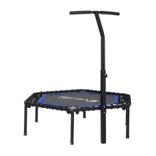 Everfit 48-Inch Hexagon Fitness Trampoline with Adjustable Handrail, Heavy-Gauge Steel Frame, Blue, 150kg Capacity