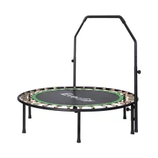 Everfit 48" Round Fitness Trampoline with Adjustable Handrail - Heavy-Gauge Steel Frame & Anti-Slip Feet - Green