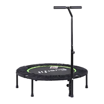 Everfit 40 Inch Foldable Fitness Trampoline with Adjustable Foam Handrail, Heavy Steel Frame, Home Gym Rebounder